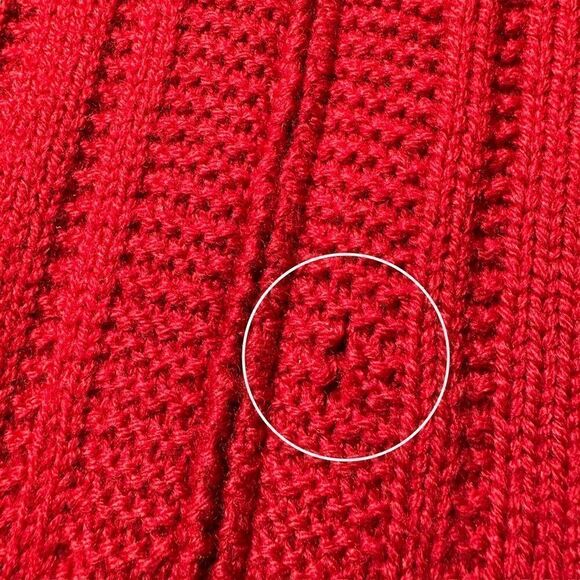 Vintage Lauren Ralph Lauren Hand Knit Red Zip Cardigan Sweater, 2P - Picture 12 of 12